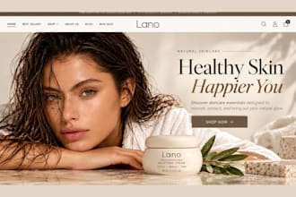 design skincare shopify store skincare website