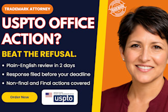 respond to your uspto office action as your trademark atttorney