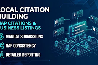 build local SEO citations, map citations and business listings