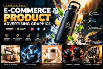 design professional e commerce product advertising graphics