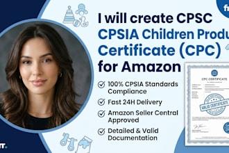 create cpsc cpsia children product certificate CPC for amazon