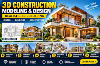 create realistic 3d construction modeling and architectural visualization
