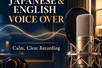 record calm japanese and english voice over