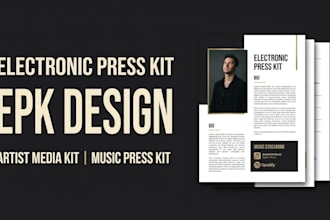 design epk electronic press kit artist media kit music press kit musician dj kit
