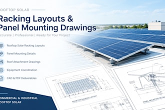 design commercial solar racking layouts and rooftop panel mounting drawings