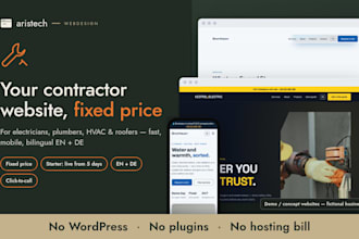 build a fast electrician, plumber, hvac or roofing contractor website