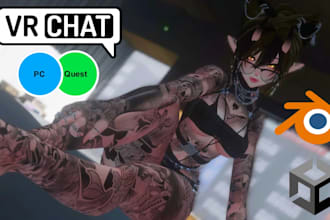 create custom vrchat avatar, anime avatar, femboy avatar, nsfw avatar, 3d model