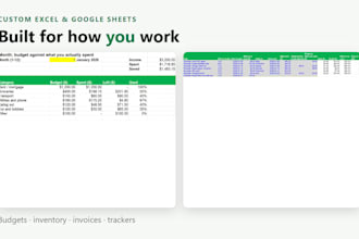 create a custom excel or google sheets spreadsheet with formulas