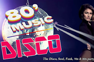 create 70s disco music, funky beats, disco pop instrumentals and city pop