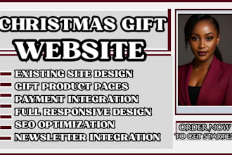 design christmas gift shop website, holiday gifts, festive ecommerce website