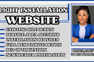 design responsive light installation website, lighting, and electrical website