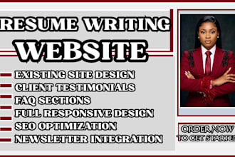 design a resume writing website, CV, and career coaching wordpress website