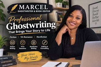 ghostwrite fiction story, ya romance novel, nonfiction book