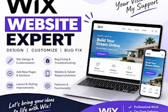 design, customize and fix bugs in your wix website