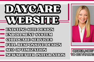design daycare website, childcare, preschool, and nursery wordpress website