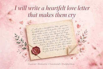 write a heartfelt love letter or apology letter