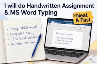 do handwritten assignment and ms word typing