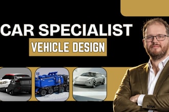 be your 3d car specialist, rendering concept car for game vehicle using blender