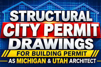 do structural city permit drawing for building permit as michigan utah architect