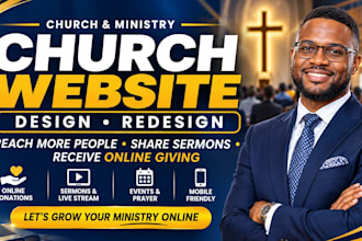 create or redesign church website ministry website donation, spiritual website