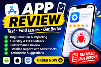 qa review and test ios app, website review, and android app user experience