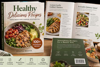 design cookbook recipe book layout formatting and KDP cookbook cover