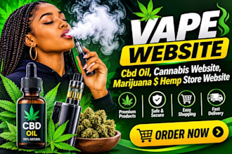 design vape website, cbd, tobacco, marijuna, cannabis oil, hemp, ecommerce store