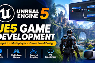 unreal engine 5 game development ue5 blueprint multiplayer game level design vr