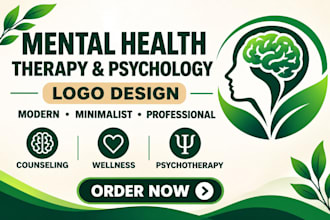 create a professional mental health therapy psychology and wellness logo