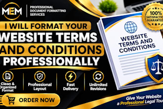 format your website terms and condition