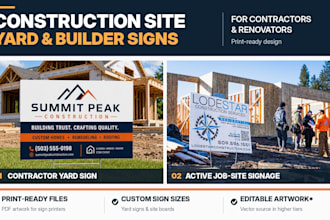 design construction site signage, contractor yard signs and builder signs