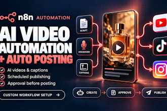 build n8n ai video automation workflow and auto post to youtube tiktok instagram