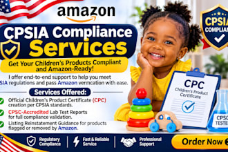 provide amazon CPC certificates and cpsc accredited cpsia test reports