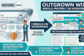 migrate your wix website to wordpress with SEO 301 redirects