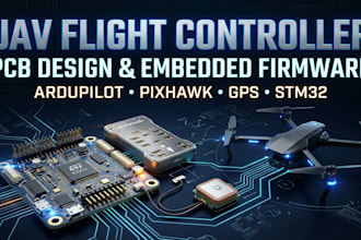 develop custom uav flight controller pcb, ardupilot, pixhawk, gps and firmware