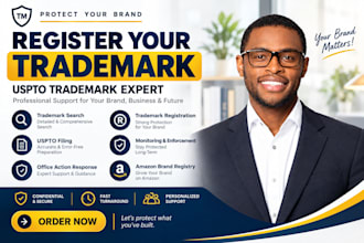 uspto trademark research registration USA trademark filling for brand name logo
