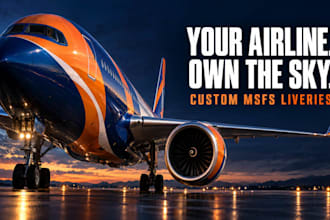 create a custom livery, airplane livery design for msfs 2024 in 3 days