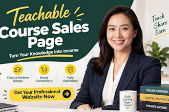 online course landing page, course sales page, landing page design