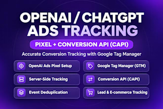 setup or fix chatgpt ads tracking, openai pixel and conversion API via GTM