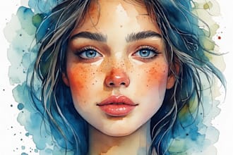 watercolor portrait painting, photo to watercolor portrait