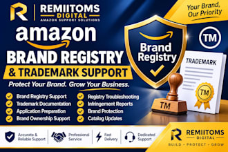 assist with amazon brand registry trademark and brand protection