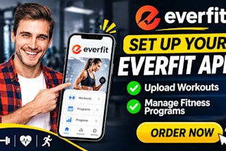 set up your everfit app, upload workouts and manage fitness programs