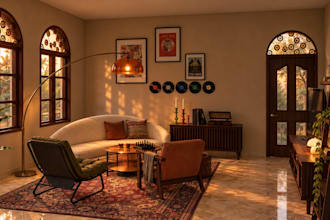 create 3d interior renderings and room designs