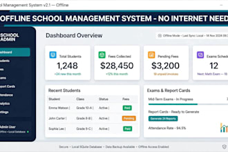 build offline school management system exe