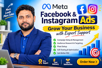 run facebook ads campaign, instagram ads, meta ads fb marketing expert manager