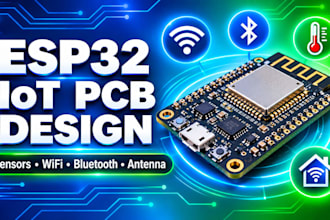 esp32 iot pcb with sensors, wifi, bluetooth and antenna integration
