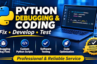 debug python code, fix errors, and write python scripts
