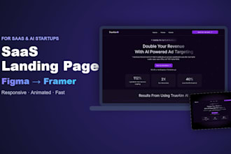 design and develop a saas or ai landing page in figma and framer