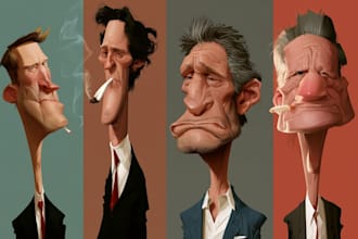 draw digital caricature portraits from photos