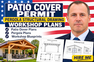 patio cover permit, pergola structural drawing, workshop plans